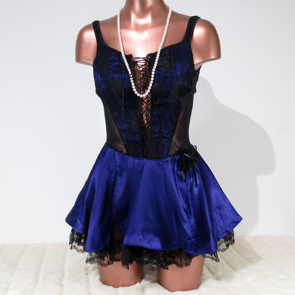 Vintage Escante Corset Serving Wench Lingerie Dress L